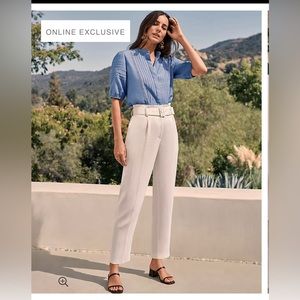 Ann Taylor Petite Belted Taper Pant